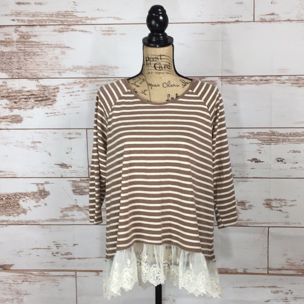 Striped Top With Lace